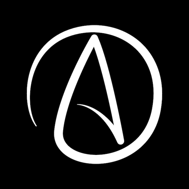 Плоский дизайн логотипа атеизма