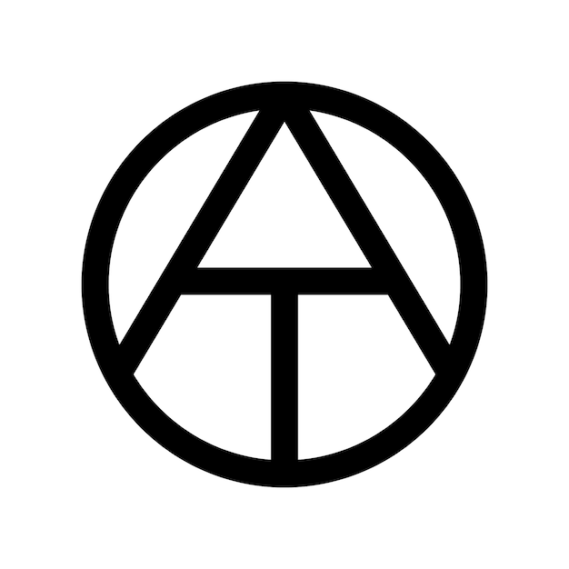 Flat design atheism logo