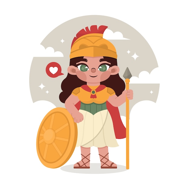 Free vector flat design athena illustration