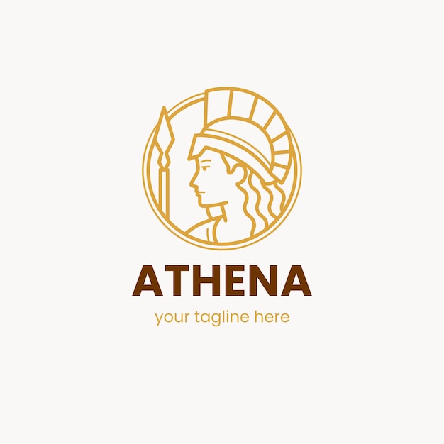 Modello di logo athena design piatto