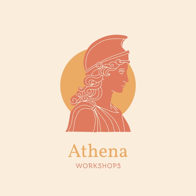 Vettore gratuito modello di logo athena design piatto