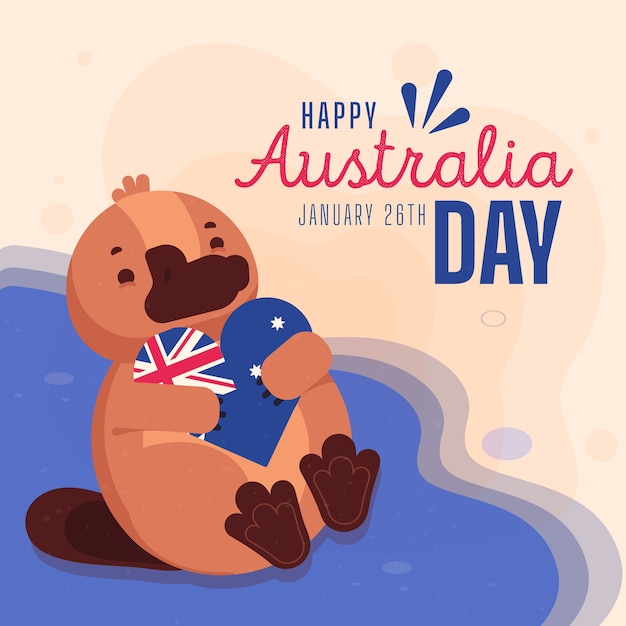 Бесплатное векторное изображение Плоский дизайн австралийского дня концепция