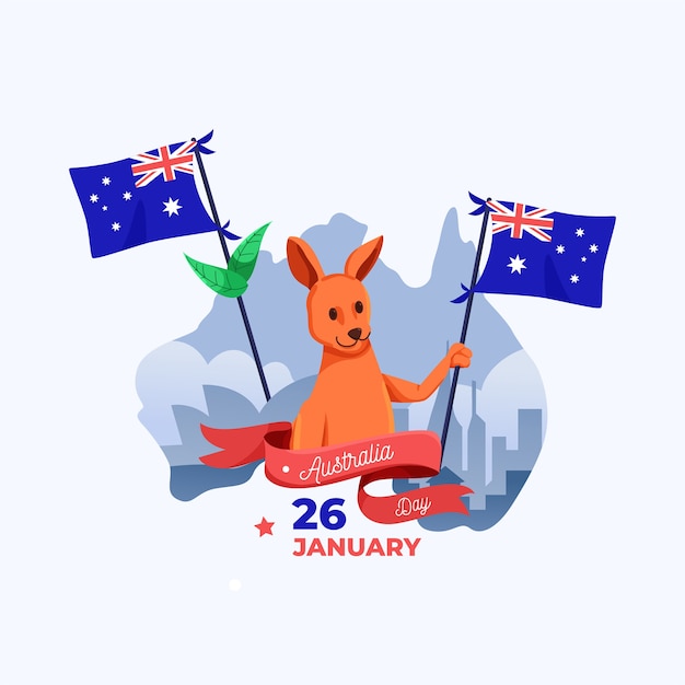 Vettore gratuito concetto di design piatto giorno australia