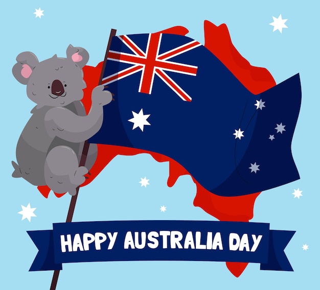 Illustrazione di giorno di design piatto australia