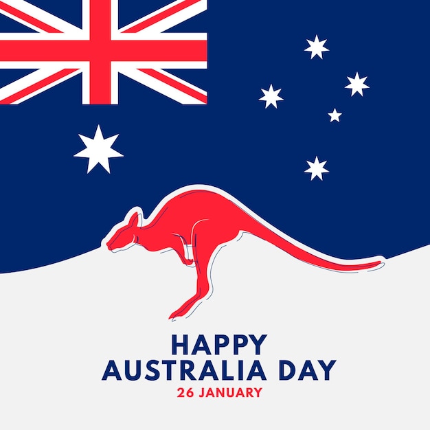 Бесплатное векторное изображение Плоский дизайн день австралии кенгуру
