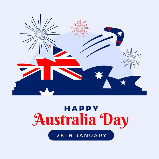 Flat design australia day