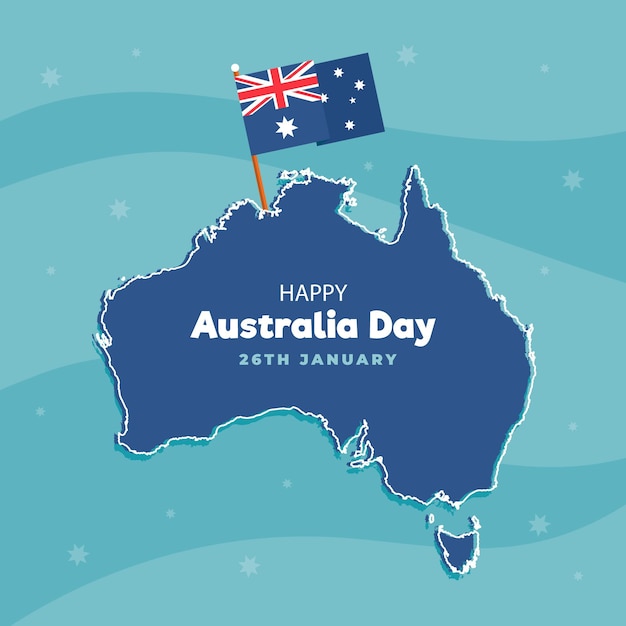 Vettore gratuito design piatto australia day