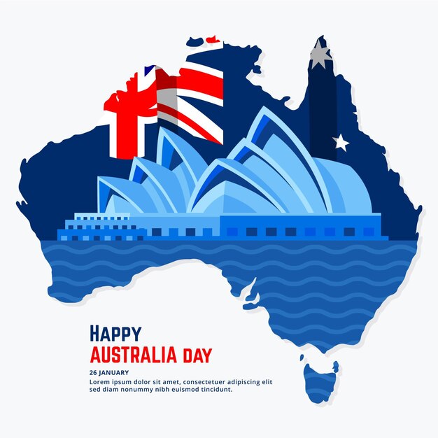 Flat design australia day