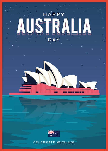 Vettore gratuito design piatto australia day