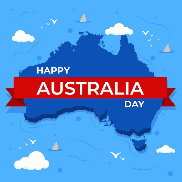 Vettore gratuito design piatto australia day