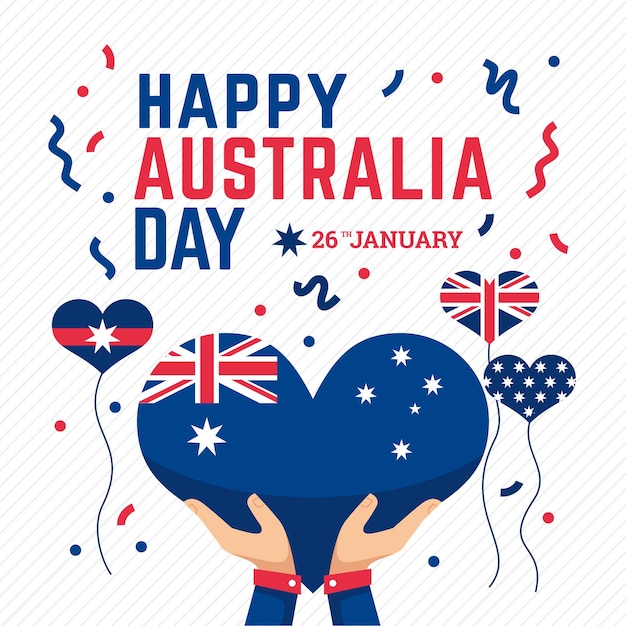 Vettore gratuito design piatto australia day