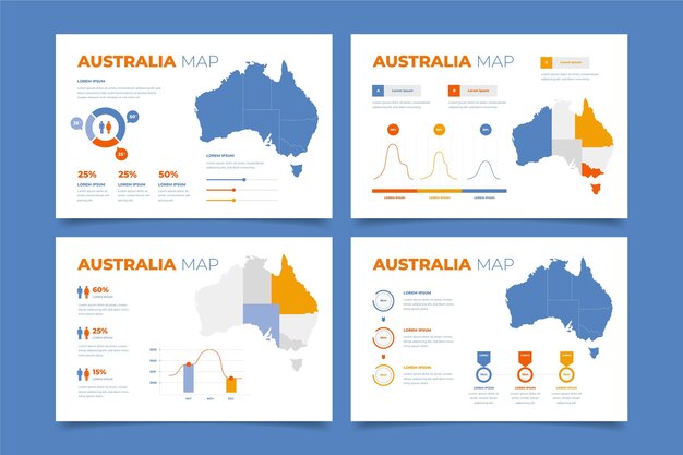 Free vector flat design australia map infographic