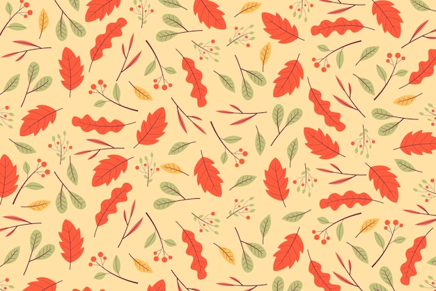 Free vector flat design autmun leaves background