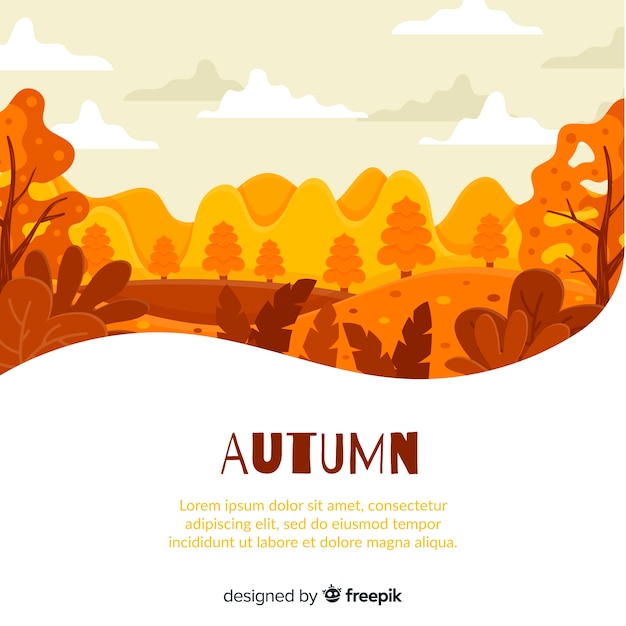 Free vector flat design autumn background with leaves