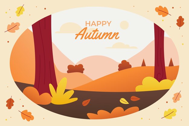 Flat design autumn background