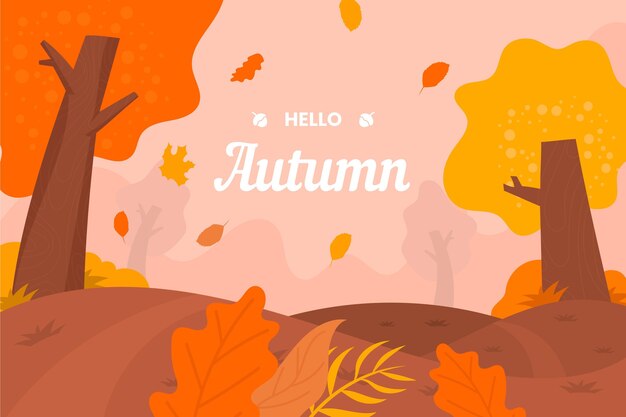 Flat design autumn background