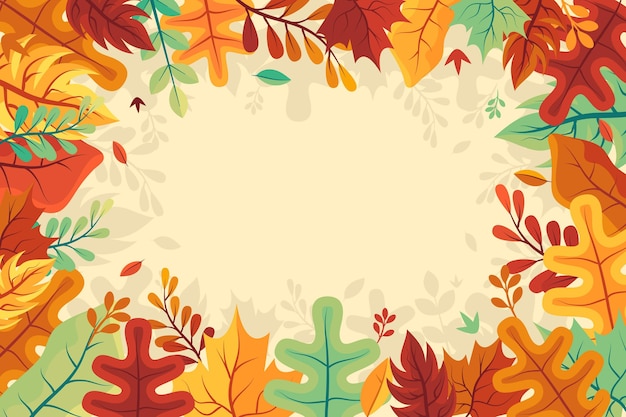 Flat design autumn background