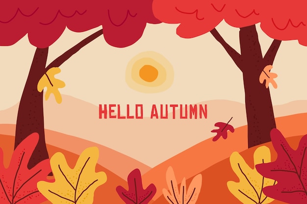 Flat design autumn background