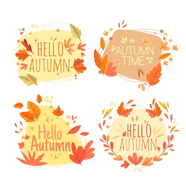 Free vector flat design autumn labels