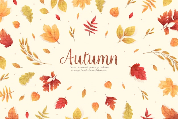 Free vector flat design autumn leaves background