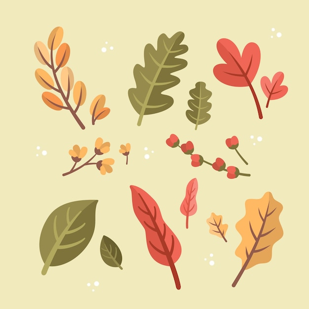 Free vector flat design autumn leaves collection