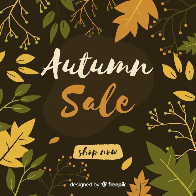 Flat design autumn sale banner