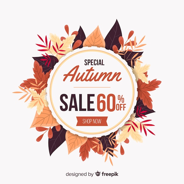 Free vector flat design autumn sale banner