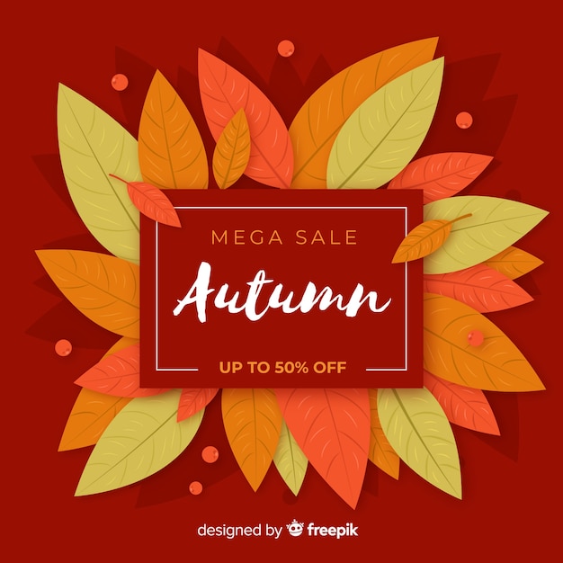 Free vector flat design autumn sale banner