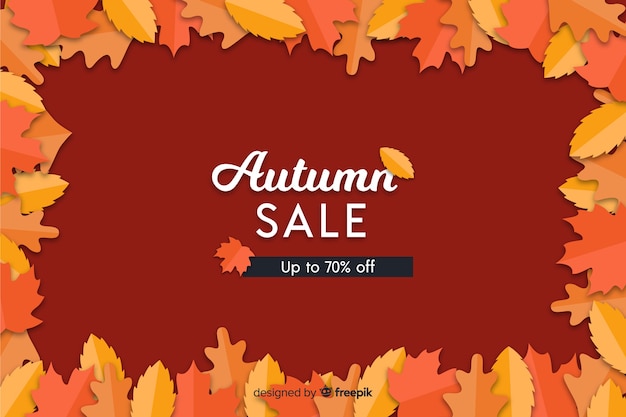 Free vector flat design autumn sale banner