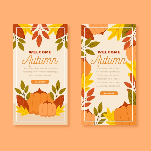 Free vector flat design autumn sale banners template