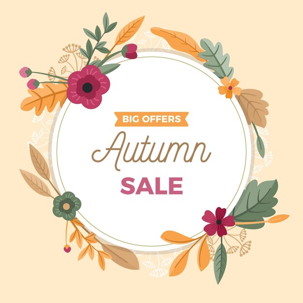 Flat design autumn sale concept