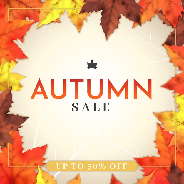 Flat design autumn sale concept