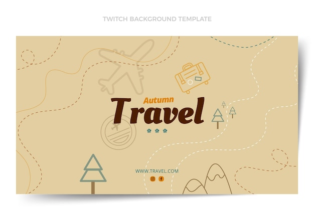 Flat design autumn travel twitch background