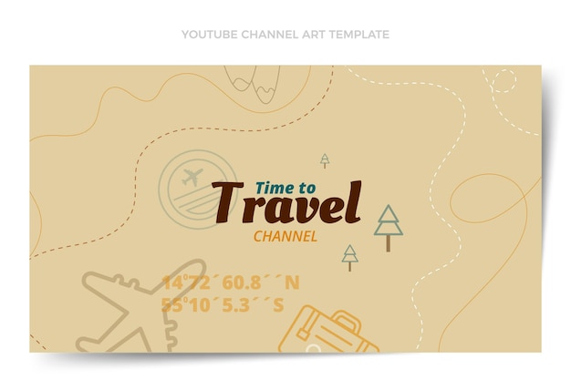 Free vector flat design autumn travel youtube channel