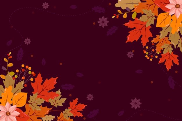 Free vector flat design autumn wallpaper with empty space