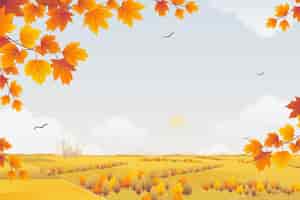 Free vector flat design autumnal background