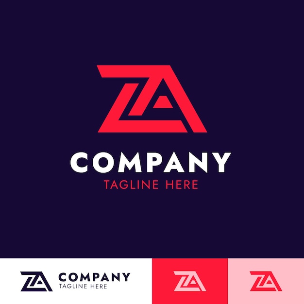 Бесплатное векторное изображение Плоский дизайн шаблона логотипа az или za