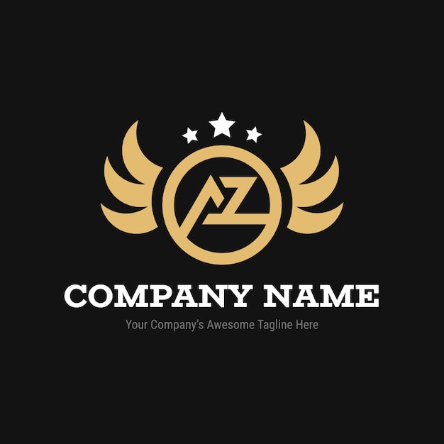 Flat design az or za logo template