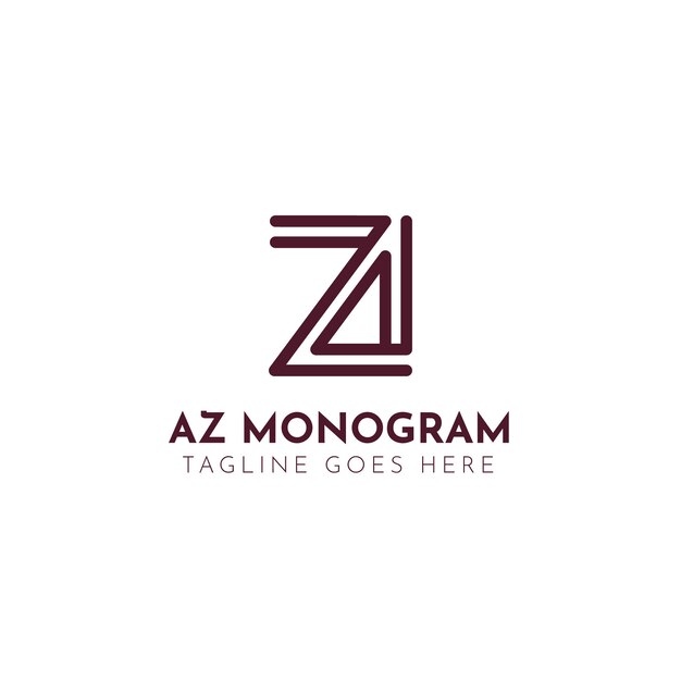 Flat design az or za logo template