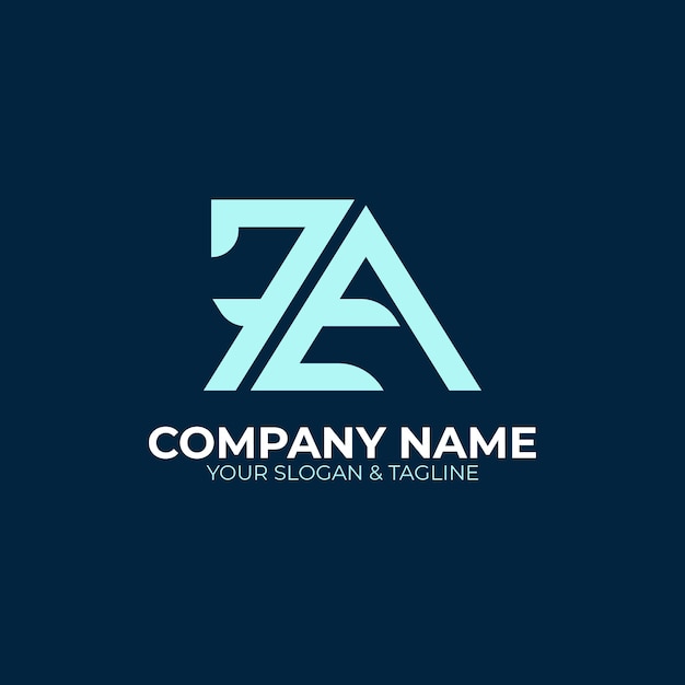 Flat design az or za logo template