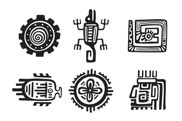 Free Vector flat design aztec icons