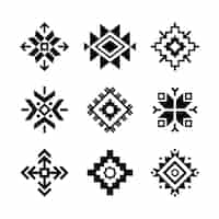 Free vector flat design aztec symbol set