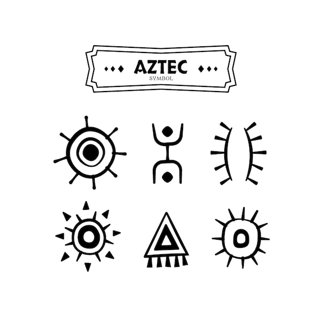 Free vector flat design aztec symbols