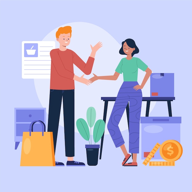 Flat design b2b illustration