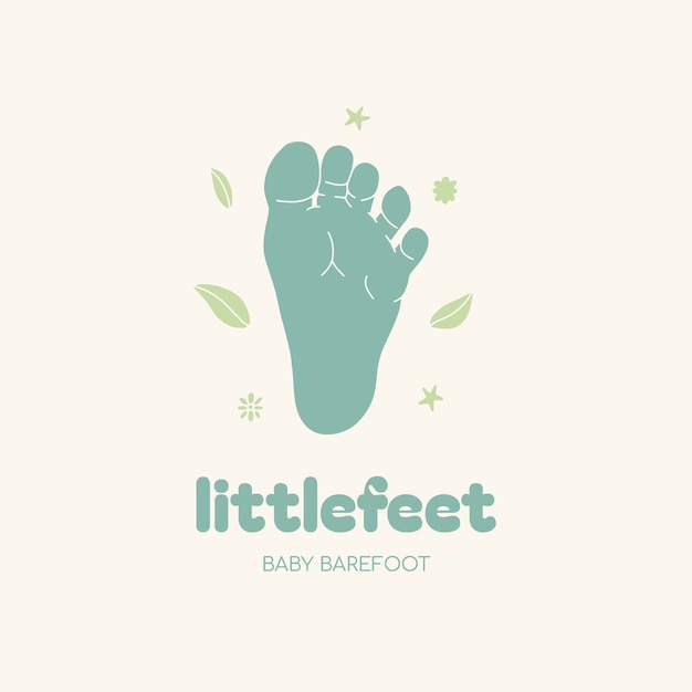 Free vector flat design baby foot logo template