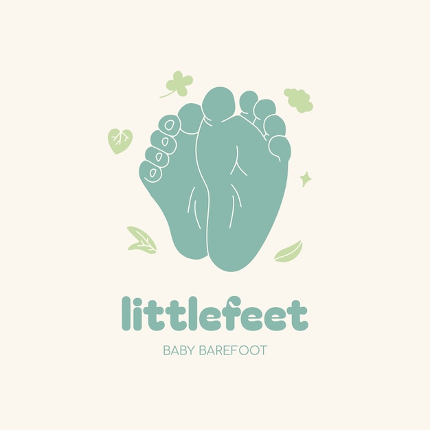 Flat design baby foot logo template