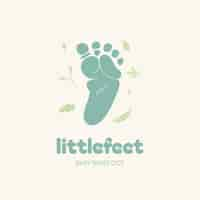 Free vector flat design baby foot logo template