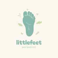 Free vector flat design baby foot logo template