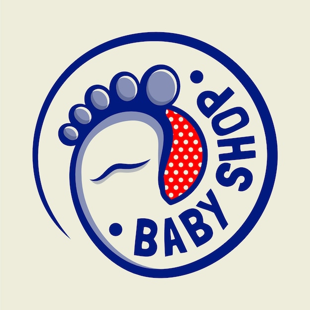 Flat design baby foot template