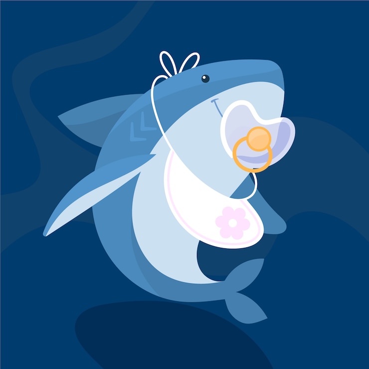 Free Vector flat design baby shark illustrated concept